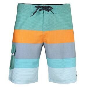 Beautiful Giant Men's Striped Board Shorts Without Lining in Blue, Size 32/S​​​